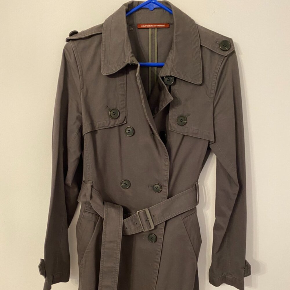 Comptoir des cotonniers Paris Grey Cotton 3/4 length Trench coat